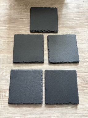 💥2/$33💥 NEW! Set of 5 Square Slate Coasters - Black